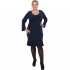B20-125F Jersey Dress with volan hem - Blue-marin