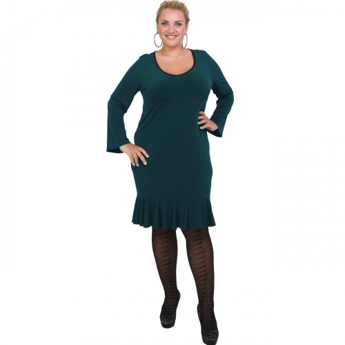 B20-125F Jersey Dress with volan hem - Petrol
