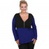 B20-190D Jersey Blouse with zipper - Blue-roi