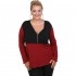 B20-190D Jersey Blouse with zipper - Bordeaux