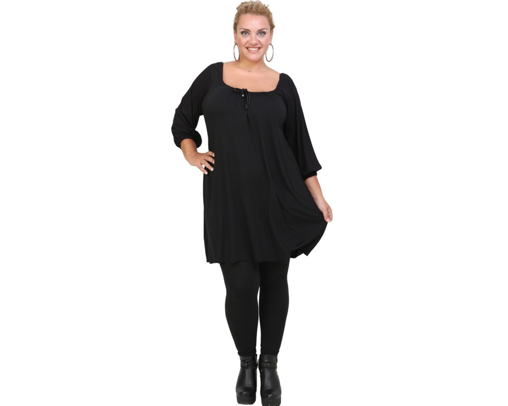 B20-245M Blousedress in black Plus Size