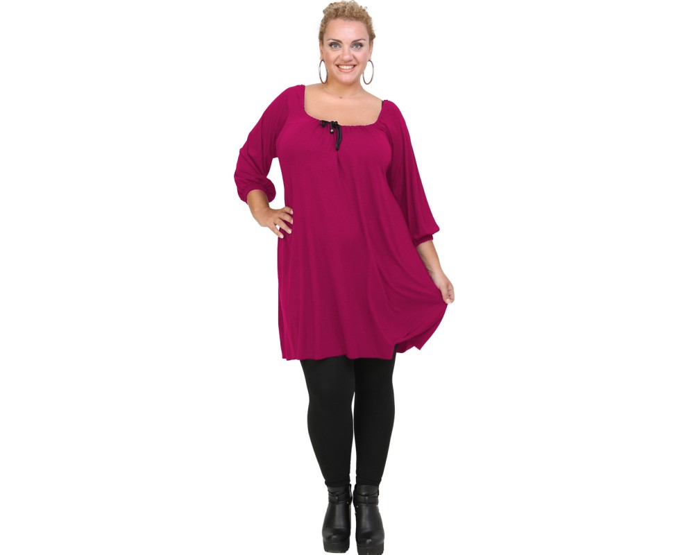 B20-245M Blousedress in fuchsia Plus Size
