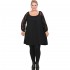 B20-245MD Black Blousedress with lace sleeves