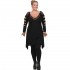B20-282D Evaze Blousedress with laser sleeves