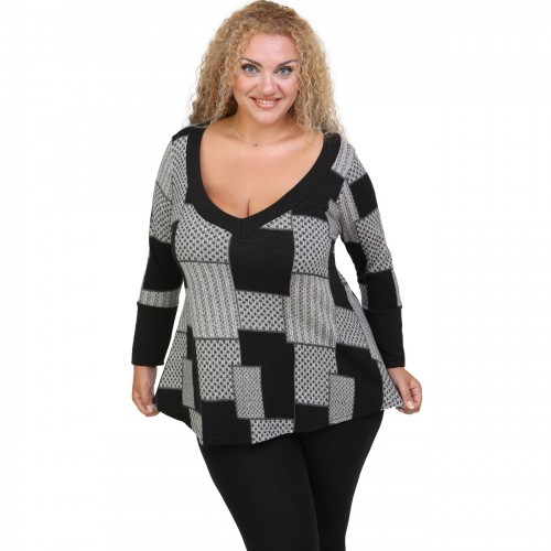 Evaze knitted blouse with pattern - B20-5810 Evaze knitted blouse with pattern - B20-5810