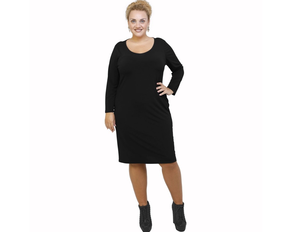 B21-100V Classic dress - Black Plus Size