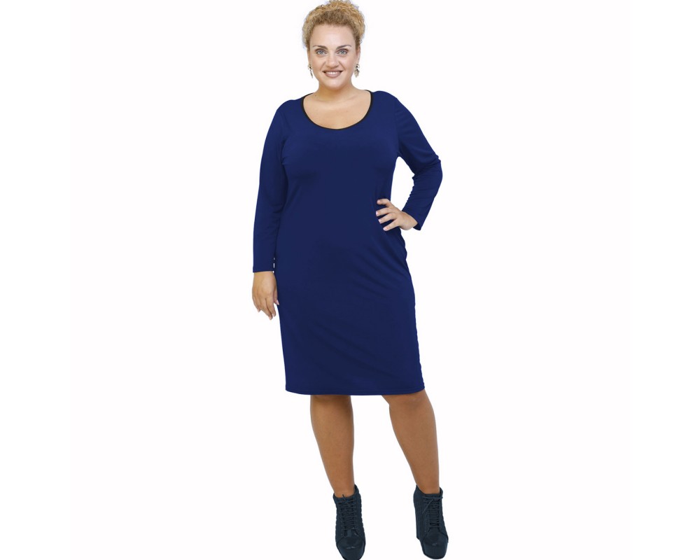 B21-100V Classic dress - Royal Blue Plus Size