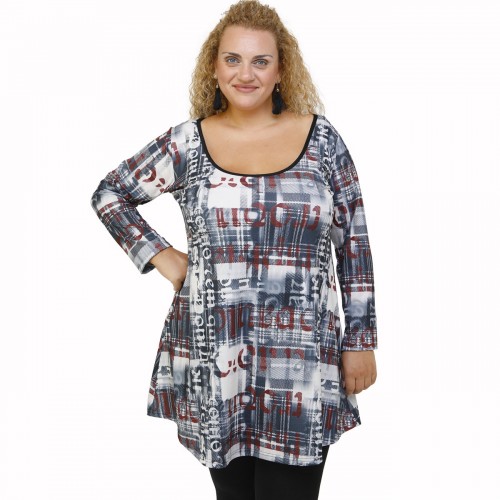 B21-1076 Blousedress with pattern