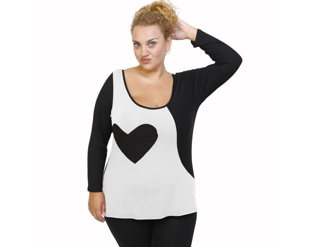 B21-124 Classic blouse - White Plus Size