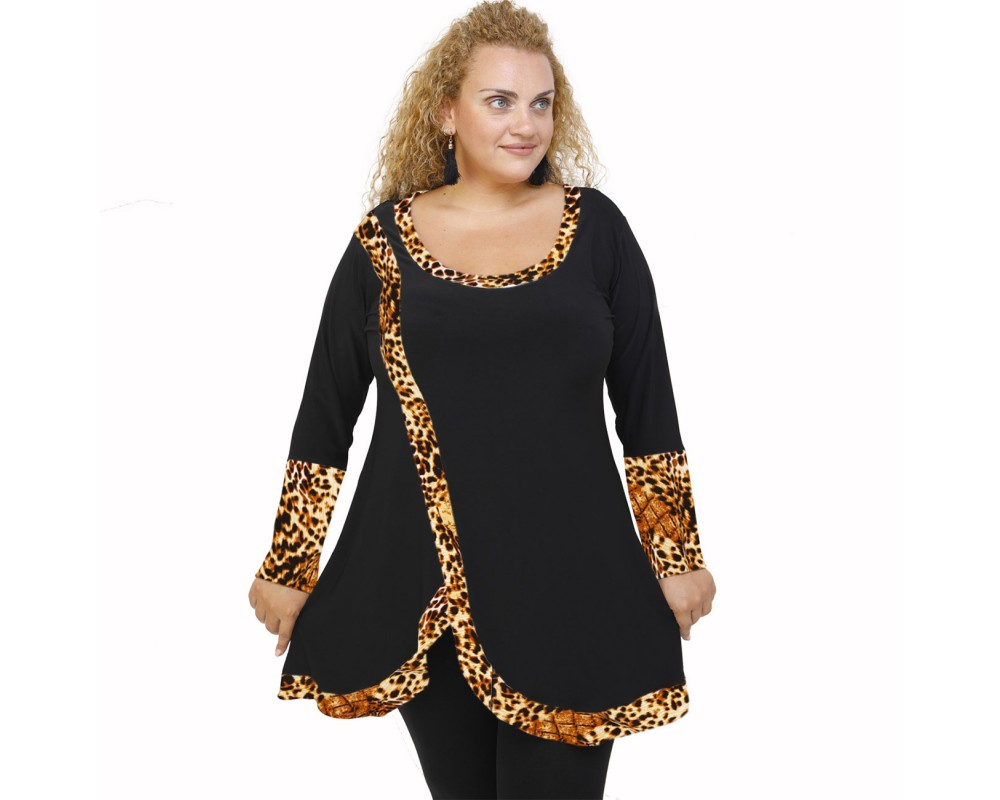 B21-1397 Blousedress with pattern Plus Size