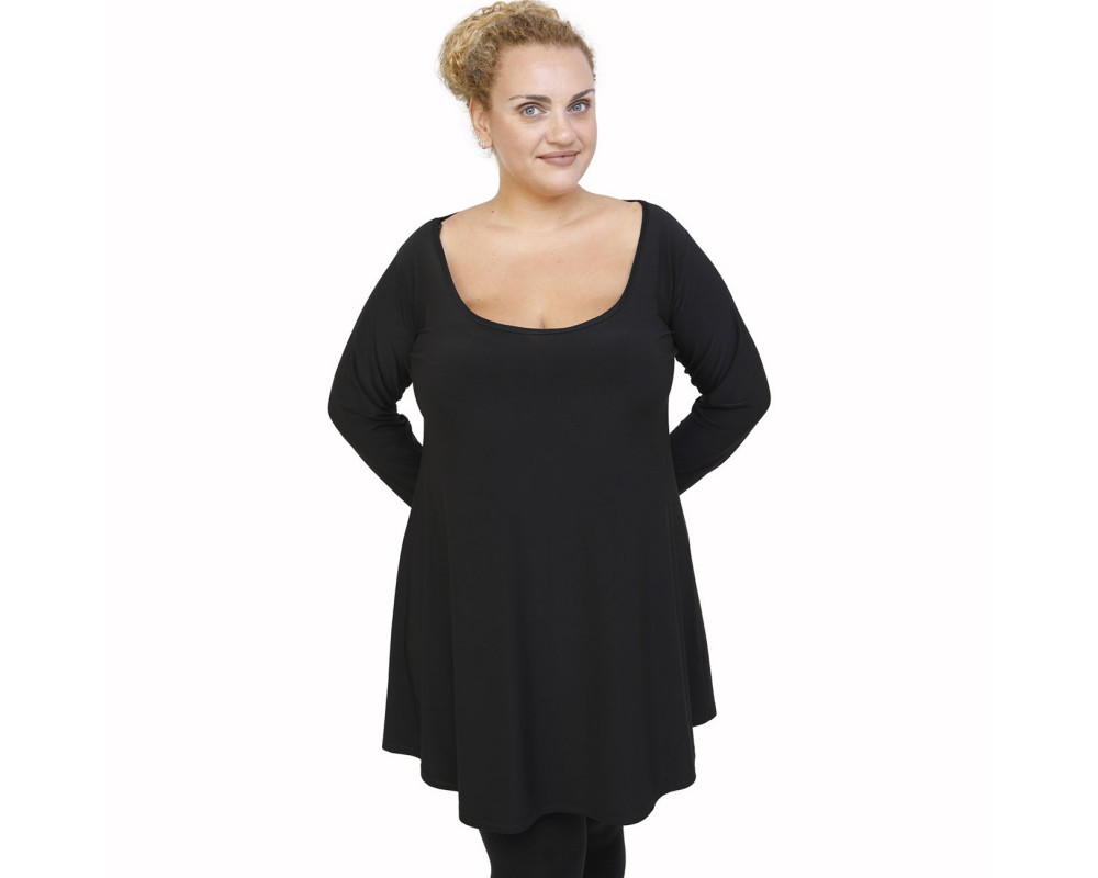 B21-176 Blousedress - Black Plus Size