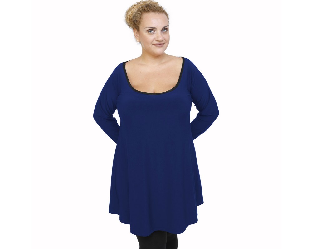 B21-176 Blousedress - Royal Blue Plus Size