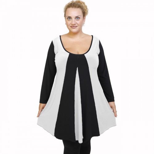 B21-176K Blousedress with pattern - White