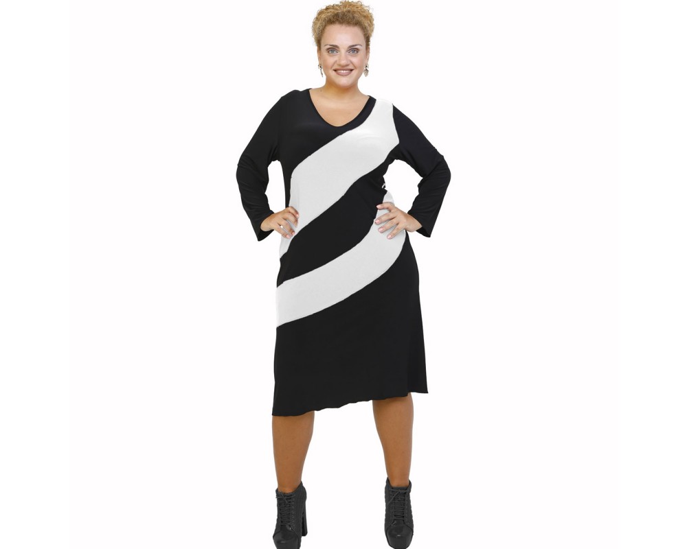 B21-192 Classic dress - White Plus Size