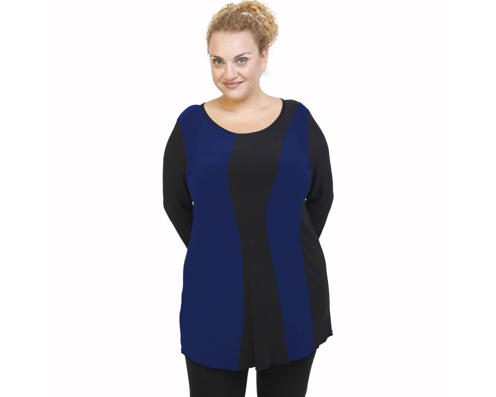 B21-194 Classic blouse - Royal Blue Plus Size