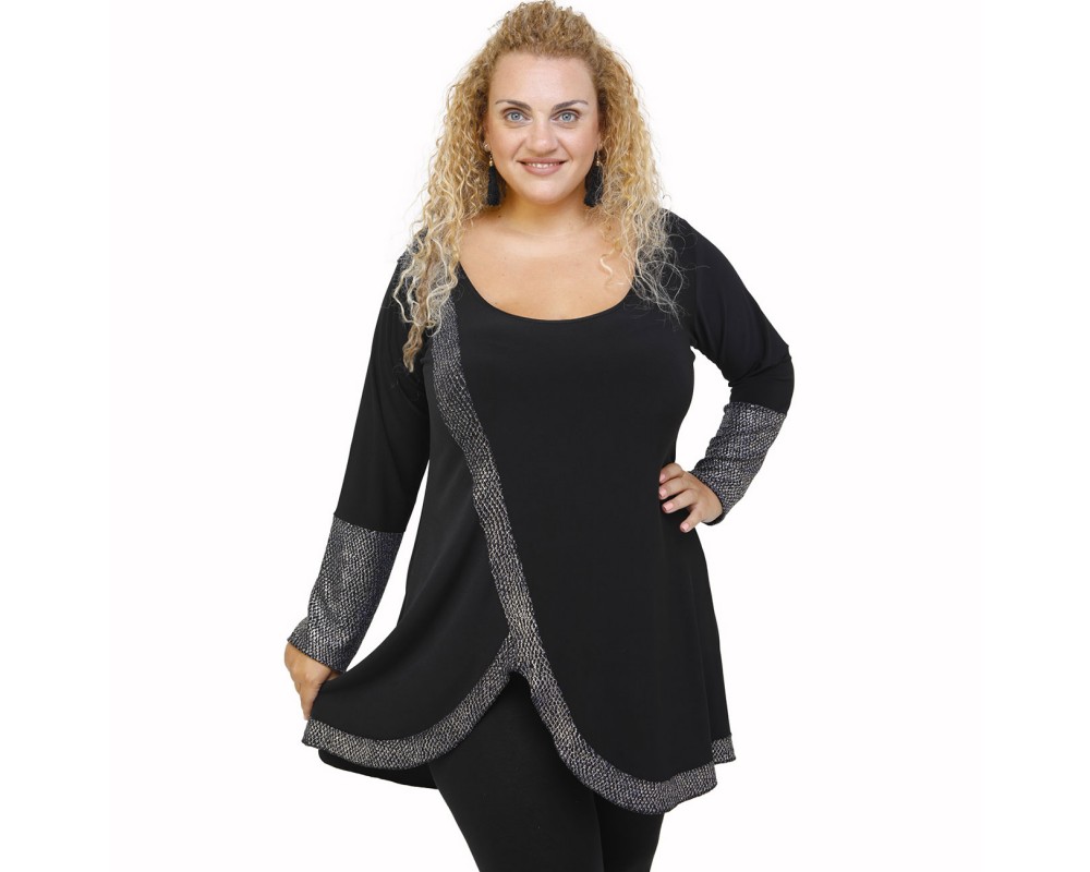 B21-2397 Blousedress with pattern Plus Size