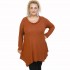 B21-2523AKZ Knitted alpha blouse - Rust