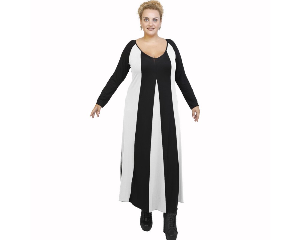B21-296 Long dress - White Plus Size