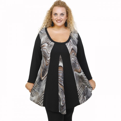 B21-4976K Knitted blousedress with pattern