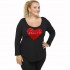 B21-5008LK Evaze blouse with heart - Red