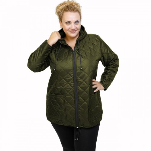 B21-6629K Jacket with zipper and hood - Cypress Green