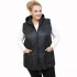 B21-6629AK Sleeveless jacket with zipper and hood - Black