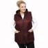 B21-6629AK Sleeveless jacket with zipper and hood - Bordeaux