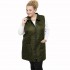 B21-6629MAG Sleeveless long jacket with zipper and collar - Cypress Green