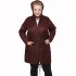 B21-6629MK Long Jacket with zipper and hood - Bordeaux