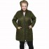B21-6629MK Long Jacket with zipper and hood - Cypress Green