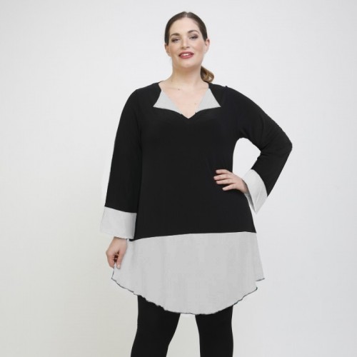 B22-120 Evaze compose Blousedress - White