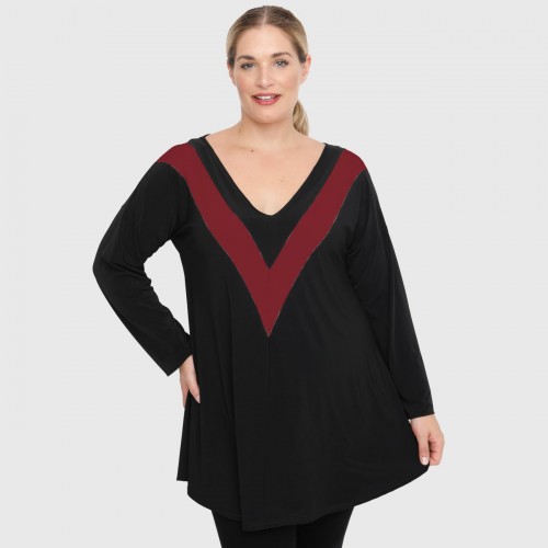 B22-109V Evaze blouse - Bordeaux