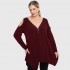 B22-123ATF Alpha blouse with decorative zipper and open shoulders - Bordeaux