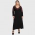 B22-123FKL Long dress with lurex on neck and sleeves