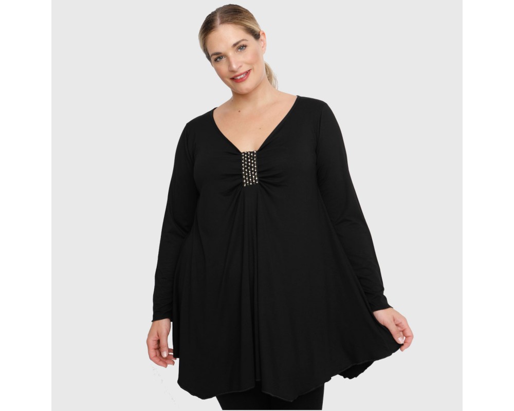 B22-155TRS Blouse with bow Plus Size
