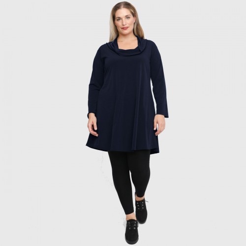 B21-175 Long blouse - Navy Blue