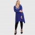 B22-182D Blousedress with lace on neck and shoulders - Royal Blue