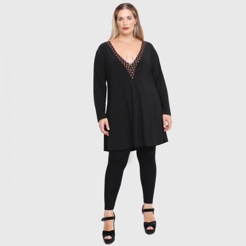 B22-2076V Evaze blousedress with strass finish