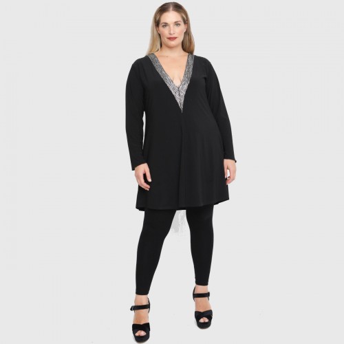 B22-2376V Evaze blousedress with strass finish