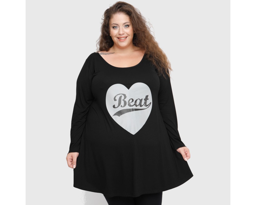 B22-276-S-10 Long Blouse with print Plus Size