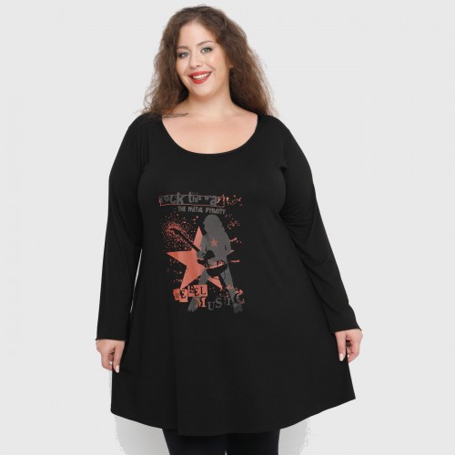 B22-276-S-11 Long Blouse with print