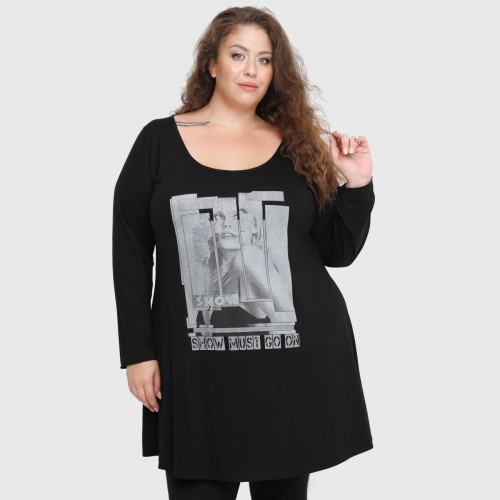 B22-276-S-3 Long Blouse with print