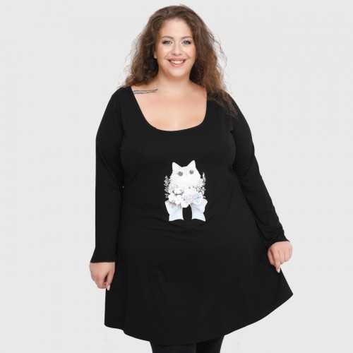 B22-276-S-6 Long Blouse with print