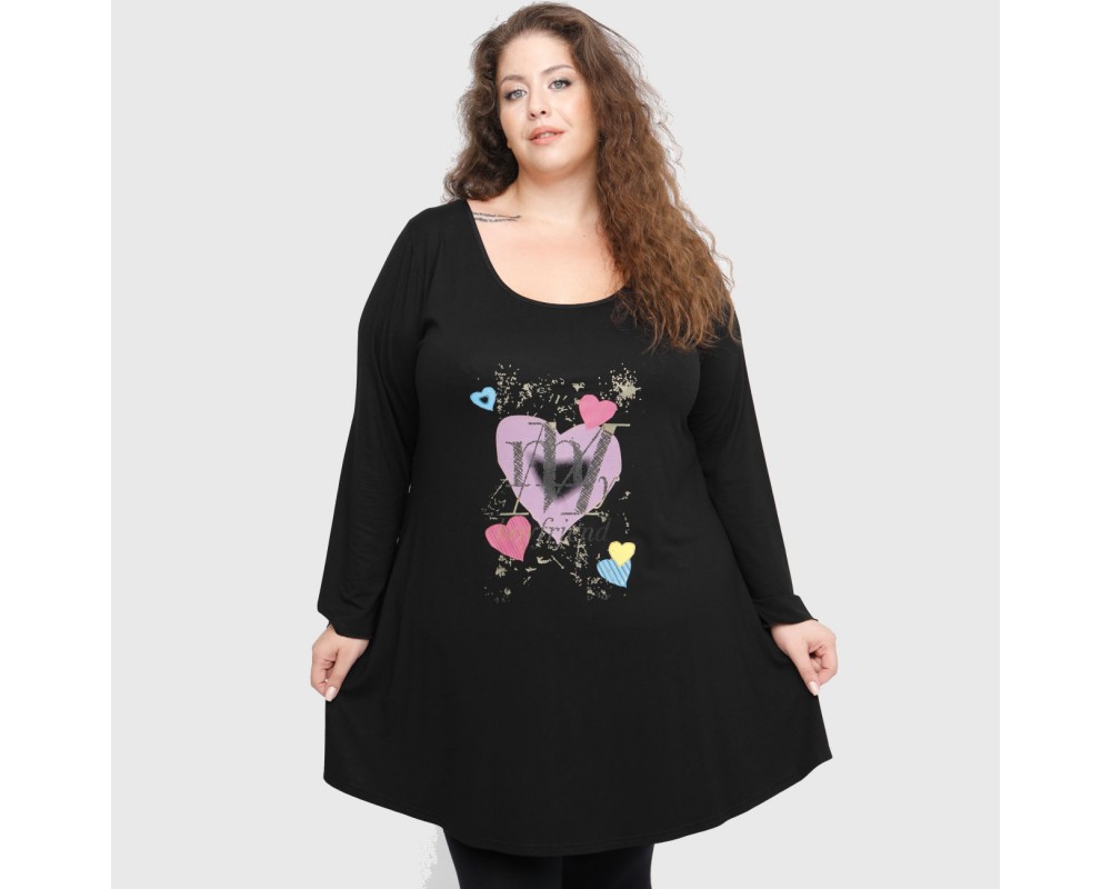 B22-276-S-9 Long Blouse with print Plus Size