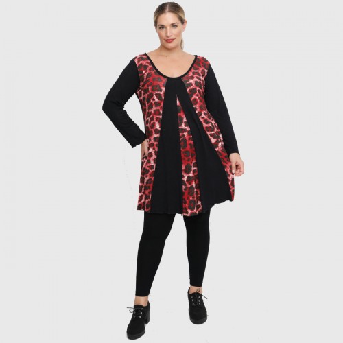 B22-2876K Knitted long blouse - Bordeaux