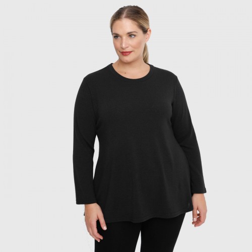 B22-308L Knitted evaze blouse - Black