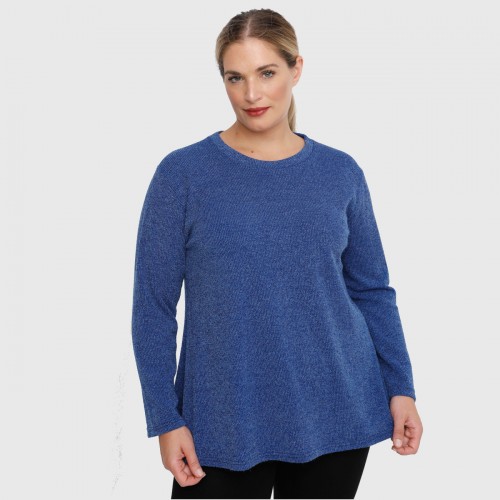 B22-308L Knitted evaze blouse - Royal Blue B22-308L Knitted evaze blouse - Royal Blue