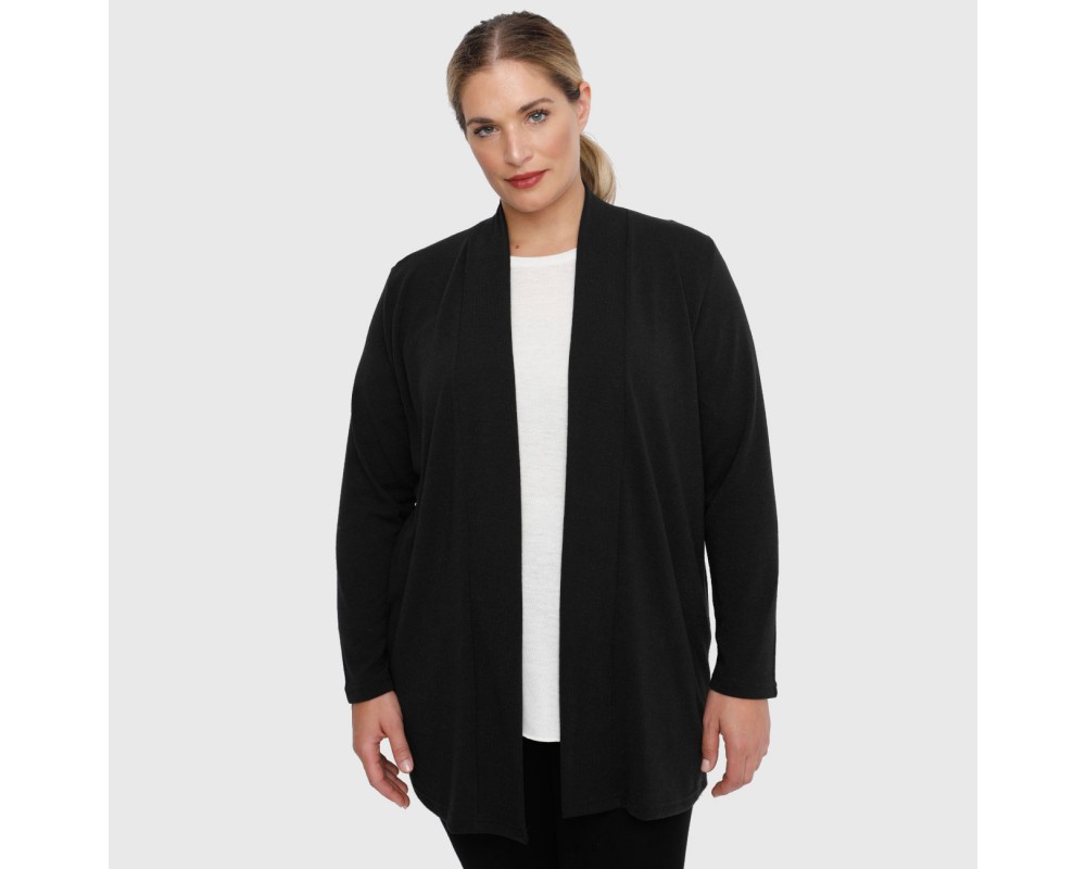 B22-340 Classic cardigan - Black Plus Size