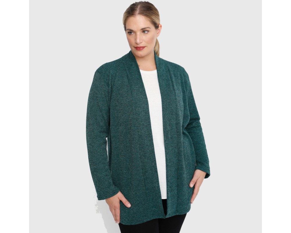 B22-340 Classic cardigan - Green Plus Size