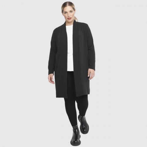 B22-342 Classic long cardigan - Black B22-342 Classic long cardigan - Black
